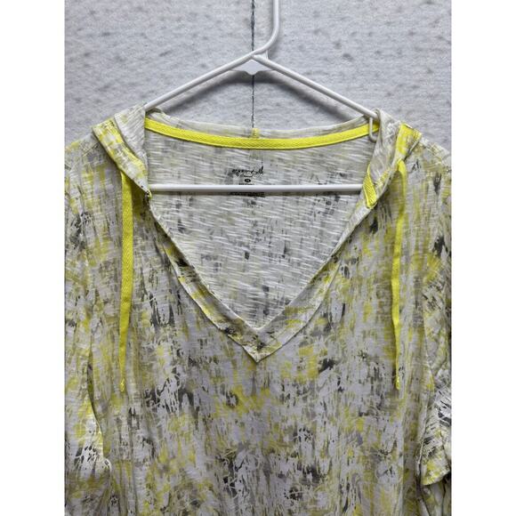 NWT Exertek Women 2X Burnout Athleisure Hoodie Yellow Gray - Picture 4 of 8